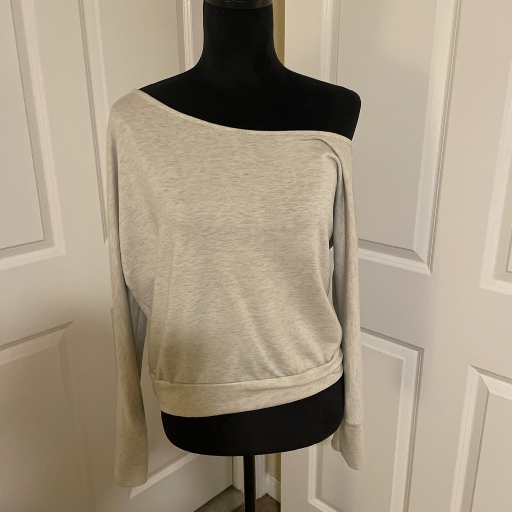 Lulus Gray Off Shoulder Top - Size M